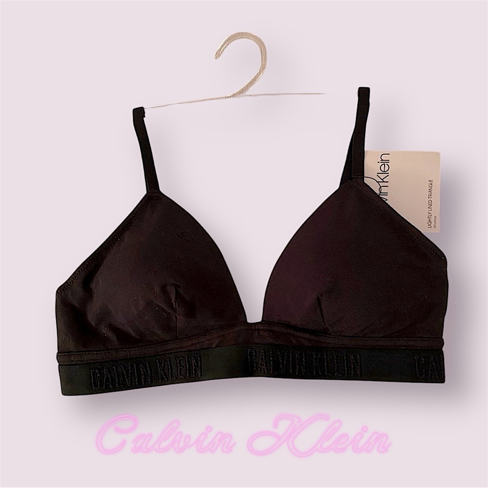 NWT Calvin Klein lightly padded tee-shirt bra, black, S